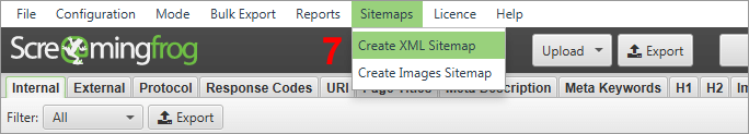 screaming frog sitemap